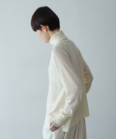 Mochiモチlong sleeve turtle knit [off white/ma25-kn-02]