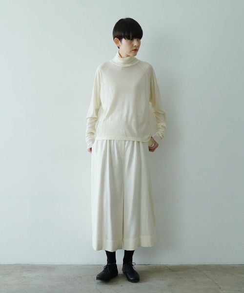 Mochiモチlong sleeve turtle knit [off white/ma25-kn-02]