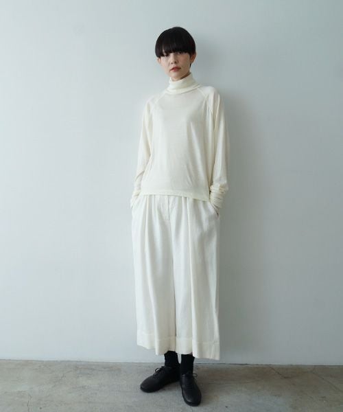 Mochiモチlong sleeve turtle knit [off white/ma25-kn-02]