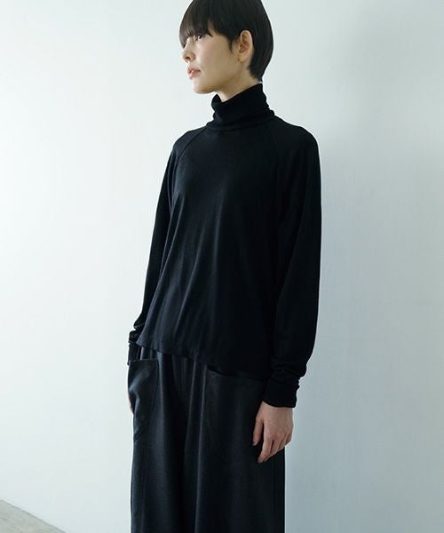 Mochiモチlong sleeve turtle knit [black/ma25-kn-02]