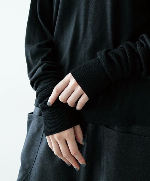 Mochiモチlong sleeve turtle knit [black/ma25-kn-02]