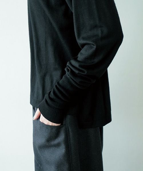 Mochiモチlong sleeve turtle knit [black/ma25-kn-02]