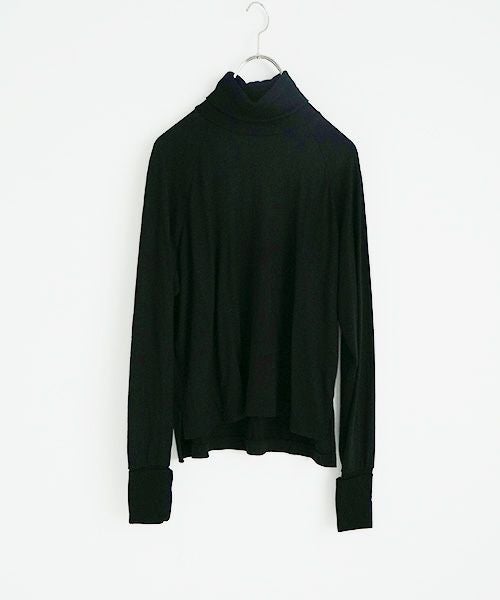 Mochiモチlong sleeve turtle knit [black/ma25-kn-02]