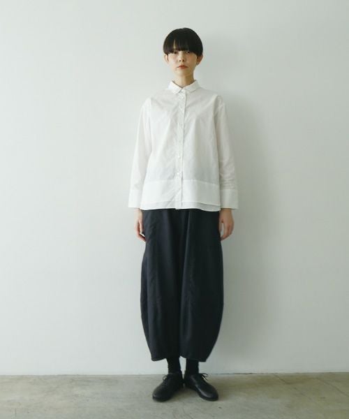Mochiモチfinx cotton double slit shirt [off white/ma25-b-01]