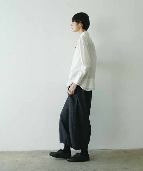 Mochiモチfinx cotton double slit shirt [off white/ma25-b-01]