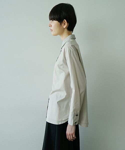 Mochiモチfinx cotton double slit shirt [off beige/ma25-b-01] 