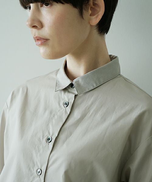 Mochiモチfinx cotton double slit shirt [off beige/ma25-b-01] 