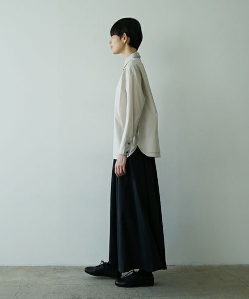 Mochiモチfinx cotton double slit shirt [off beige/ma25-b-01] 