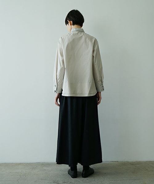 Mochiモチfinx cotton double slit shirt [off beige/ma25-b-01] 