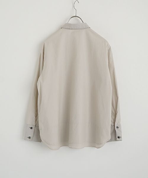 Mochiモチfinx cotton double slit shirt [off beige/ma25-b-01] 