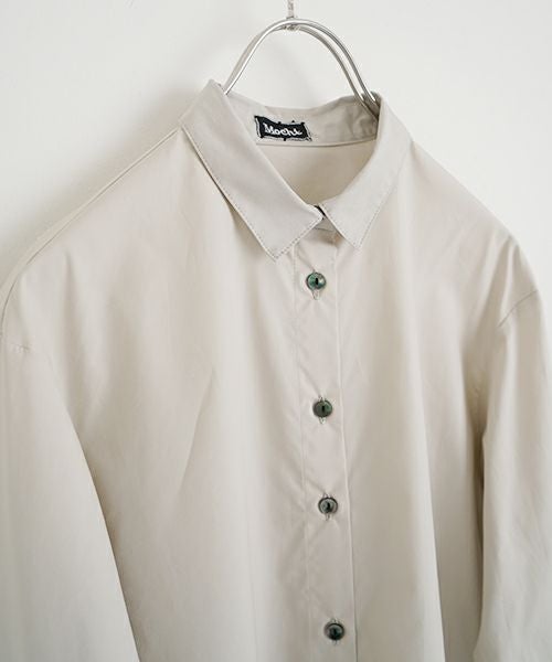 Mochiモチfinx cotton double slit shirt [off beige/ma25-b-01] 