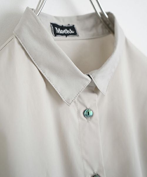 Mochiモチfinx cotton double slit shirt [off beige/ma25-b-01] 