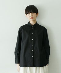 Mochiモチfinx cotton double slit shirt [black/ma25-b-01] 