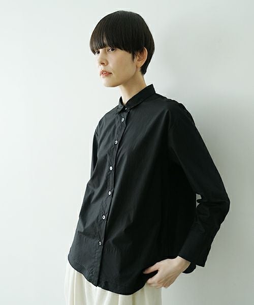 Mochiモチfinx cotton double slit shirt [black/ma25-b-01] 