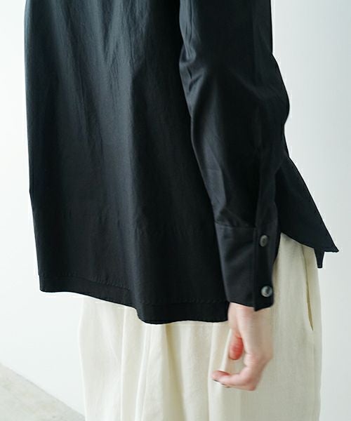 Mochiモチfinx cotton double slit shirt [black/ma25-b-01] 