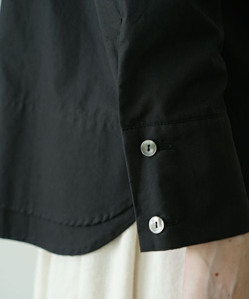 Mochiモチfinx cotton double slit shirt [black/ma25-b-01] 