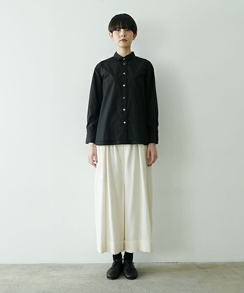 Mochiモチfinx cotton double slit shirt [black/ma25-b-01] 