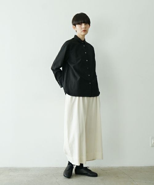 Mochiモチfinx cotton double slit shirt [black/ma25-b-01] 