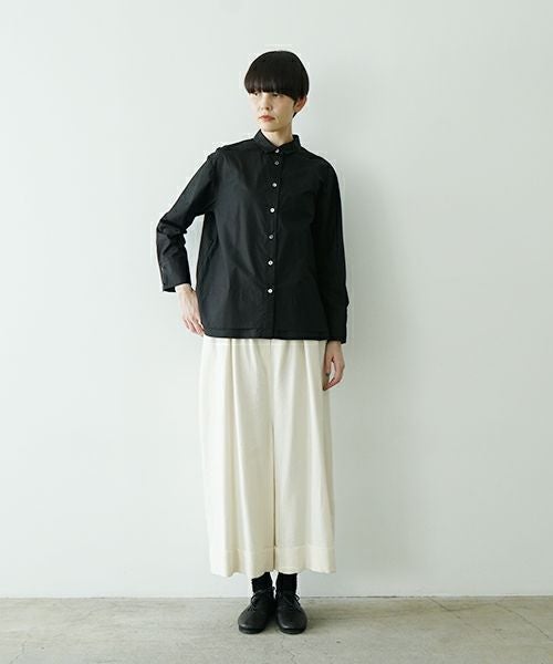 Mochiモチfinx cotton double slit shirt [black/ma25-b-01] 