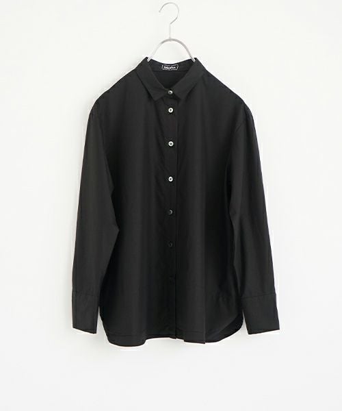 Mochiモチfinx cotton double slit shirt [black/ma25-b-01] 