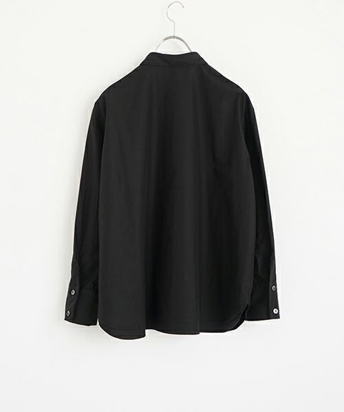 Mochiモチfinx cotton double slit shirt [black/ma25-b-01] 