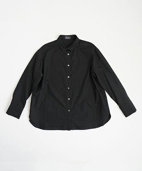 Mochiモチfinx cotton double slit shirt [black/ma25-b-01] 