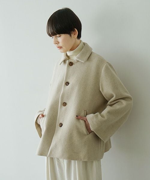 Mochiモチa-line short coat [mocha greige/ma25-co-01] 