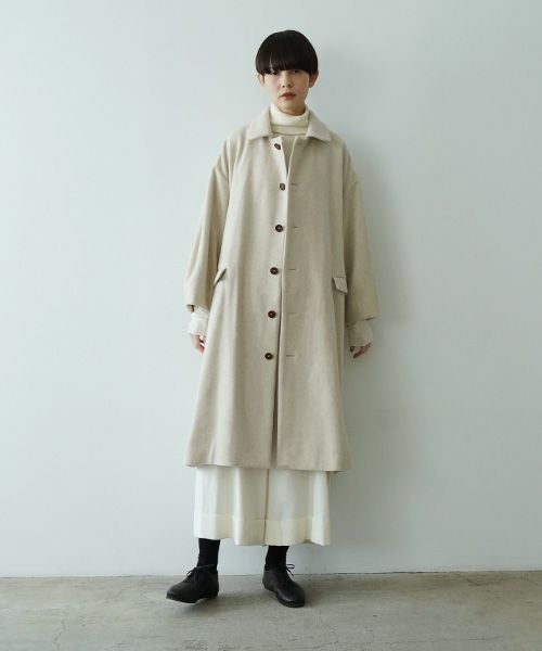 Mochiモチpetal sleeve coat [mocha greige/ma25-co-03]