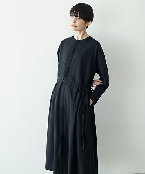 Mochiモチside gather dress [black/ma24-op-02]