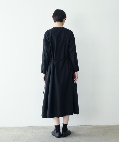 Mochiモチside gather dress [black/ma24-op-02]