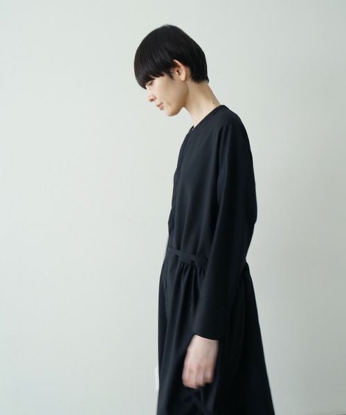 Mochiモチside gather dress [black/ma24-op-02]