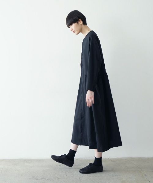 Mochiモチside gather dress [black/ma24-op-02]