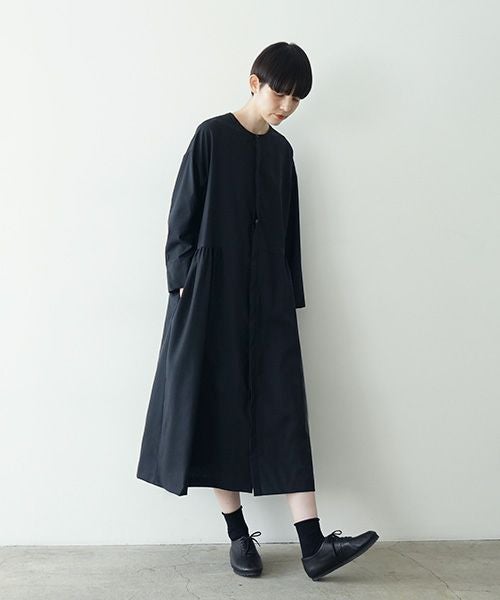 Mochiモチside gather dress [black/ma24-op-02]