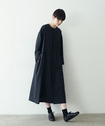 Mochiモチside gather dress [black/ma24-op-02]
