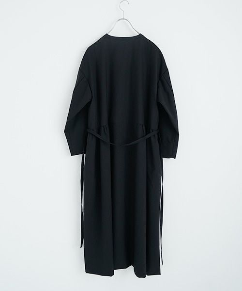Mochiモチside gather dress [black/ma24-op-02]