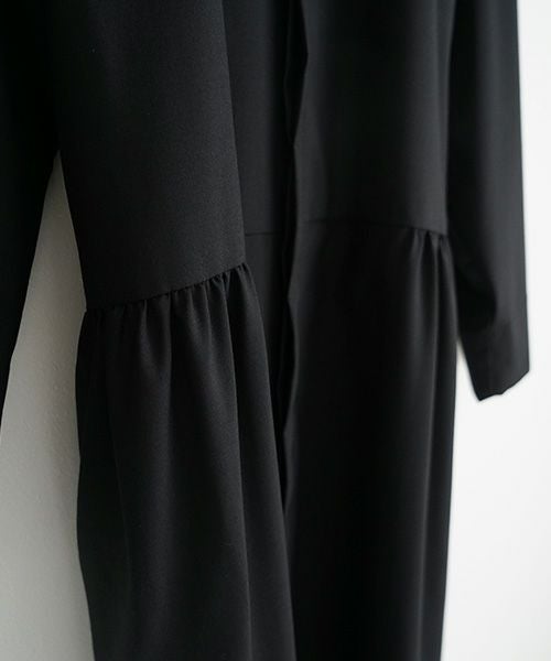 Mochiモチside gather dress [black/ma24-op-02]
