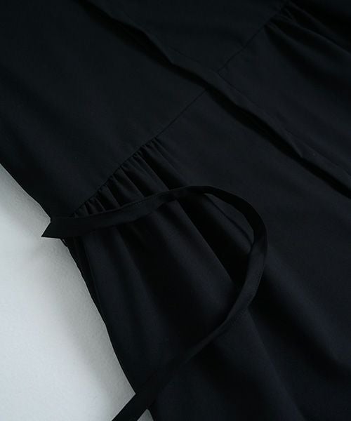 Mochiモチside gather dress [black/ma24-op-02]