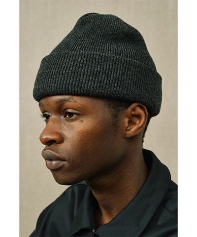 YOKO SAKAMOTOヨーコサカモトKNIT BIG WATCH CAP - HARD TWIST (CHARCOAL GRAY) YS - KNIT - CAP - WO - HT