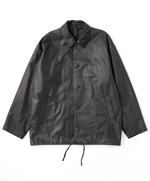 yoko sakamoto ヨーコサカモト BIG JACKET CHECK YOKO SAKAMOTO ヨーコサカモト LEATHER BIG JACKET [BLACK] YS - 23AW - 11
