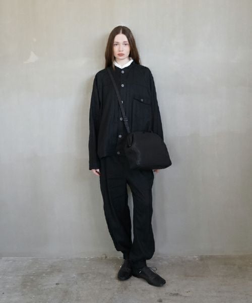 VU PRODUCTヴウプロダクトgama shoulder bag deer leather wide(BLACK)鹿革がま口ワイショルダーバッグvu-product-b20_b