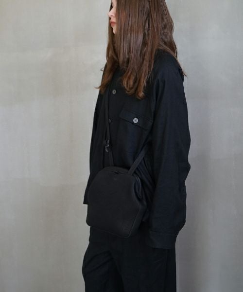 VU PRODUCTヴウプロダクトgama shoulder bag deer leather slim (BLACK)鹿革がま口スリムショルダーバッグvu-product-b21_b
