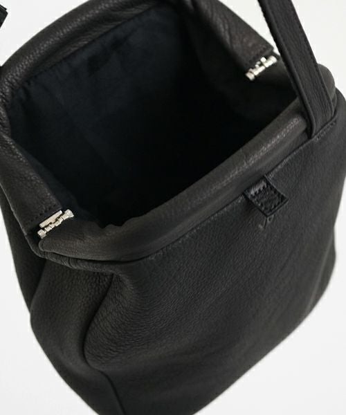 VU PRODUCTヴウプロダクトgama shoulder bag deer leather slim (BLACK)鹿革がま口スリムショルダーバッグvu-product-b21_b