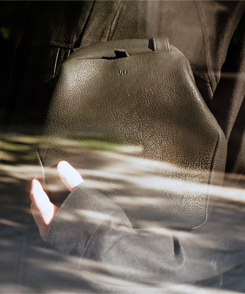 VU PRODUCTヴウプロダクトgama shoulder bag deer leather slim (BLACK)鹿革がま口スリムショルダーバッグvu-product-b21_b