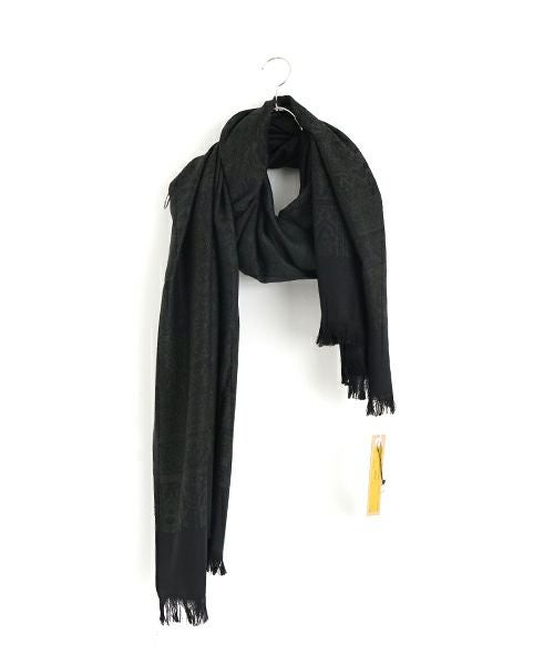 YANTOR ヤントルTibetan Paisley Jacquard Wool Stole[Y255ST01/DARK GREEN]