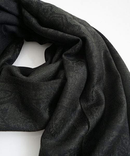 YANTOR ヤントルTibetan Paisley Jacquard Wool Stole[Y255ST01/DARK GREEN]