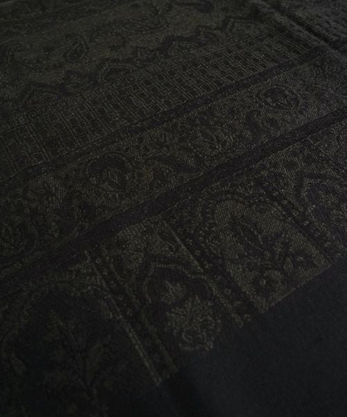 YANTOR ヤントルTibetan Paisley Jacquard Wool Stole[Y255ST01/DARK GREEN]