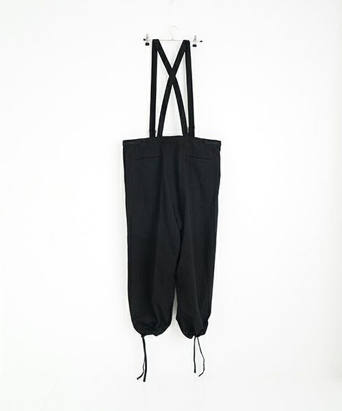 YOKO SAKAMOTOヨーコサカモトMECHANIC-PANTS(YS-25AW-57/BLACK)サスペンダーワイドパンツ 