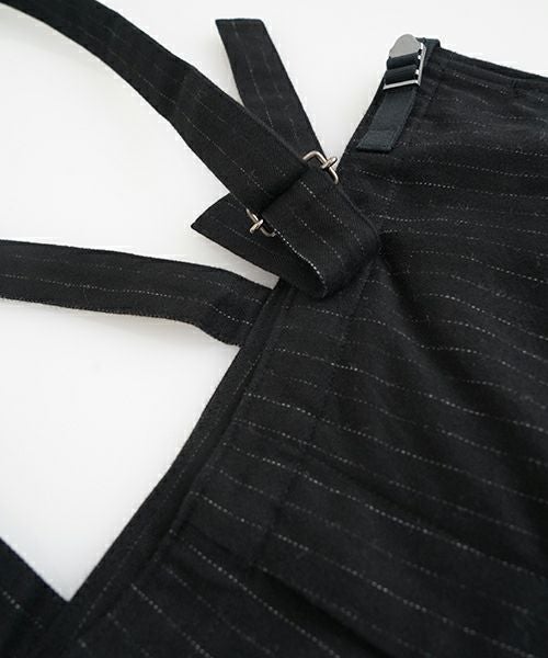 YOKO SAKAMOTOヨーコサカモトMECHANIC-PANTS(YS-25AW-57/BLACK)サスペンダーワイドパンツ 