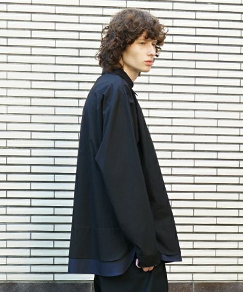 VU / ヴウlayered basic shirt [BLACK×NAVY］vu-sht-009