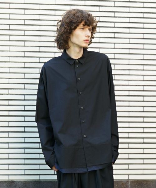 VU / ヴウlayered basic shirt [BLACK×NAVY］vu-sht-009